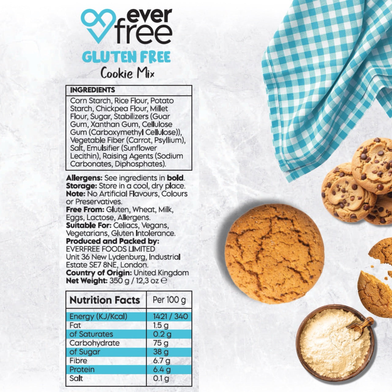 EverFree Gluten Free Cookie Mix 350g - Pack of 3