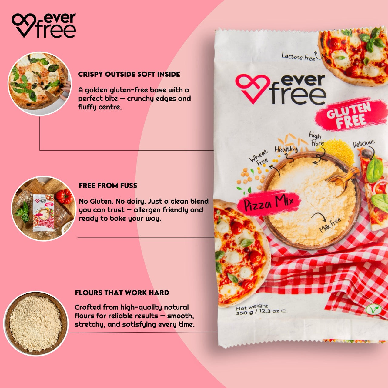 EverFree Gluten Free Pizza Mix 350g - Pack of 3