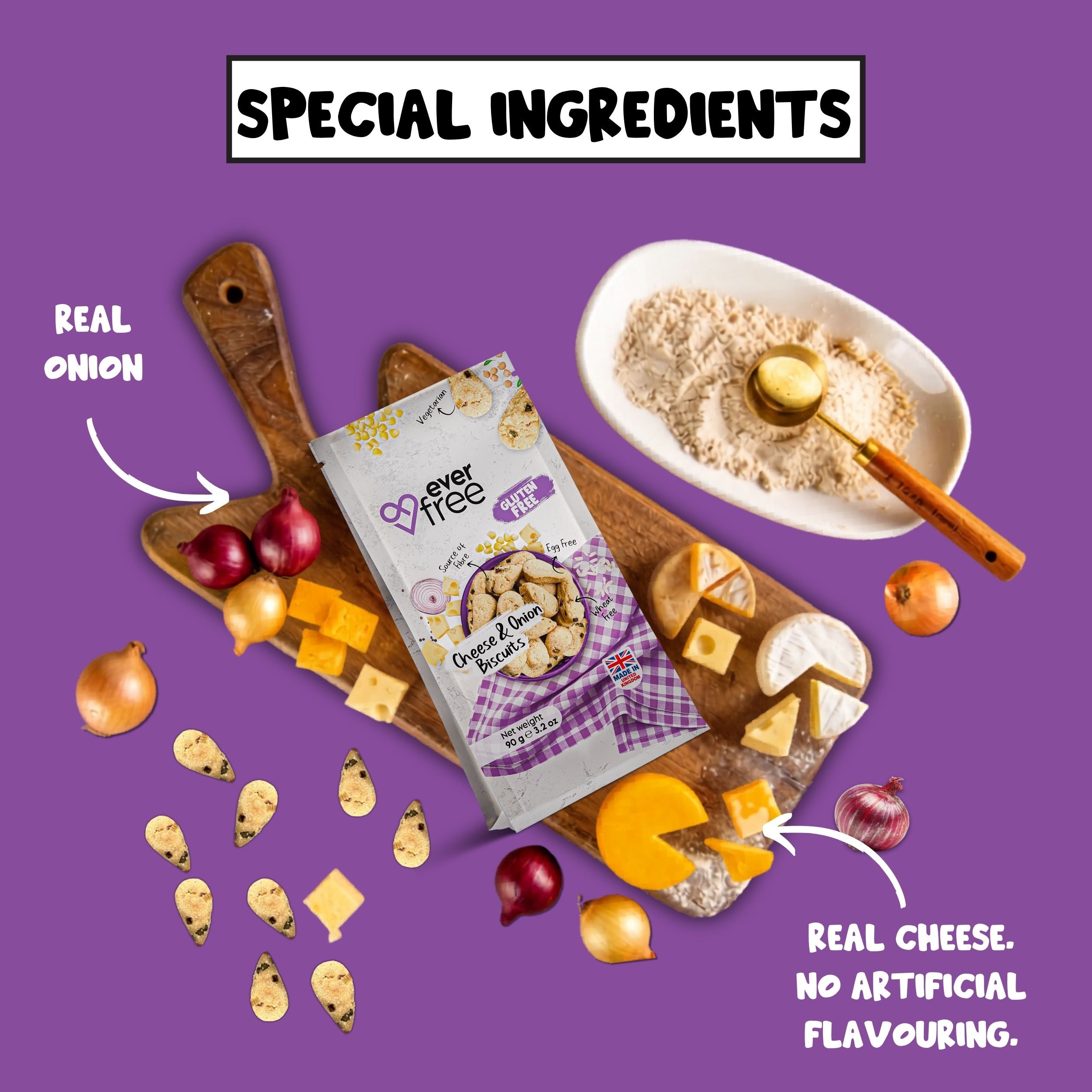 Cheese & Onion Gluten-Free Cookies - 90g | Pack of 3