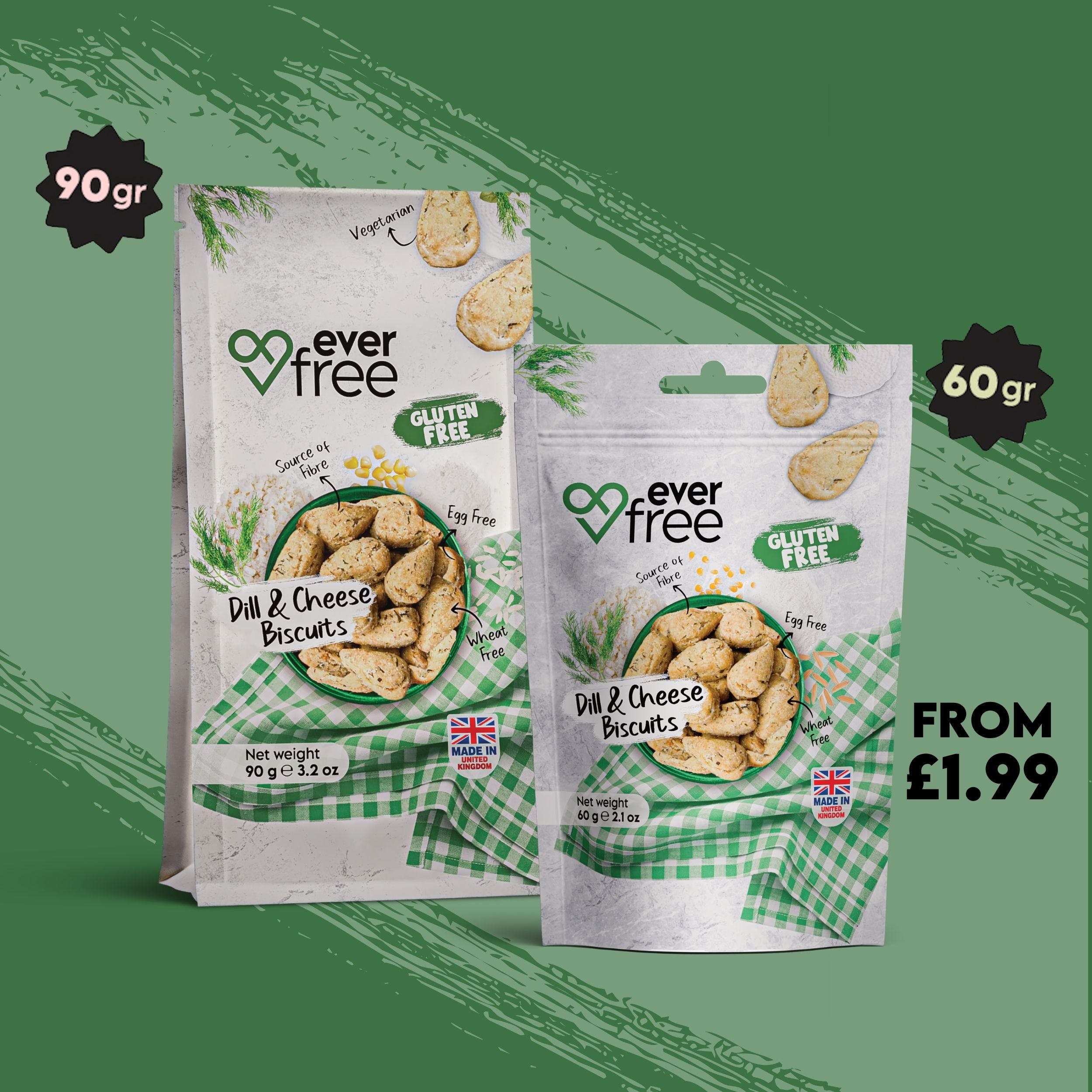 Dill & Cheese Gluten-Free Cookies - 90g | Pack of 3