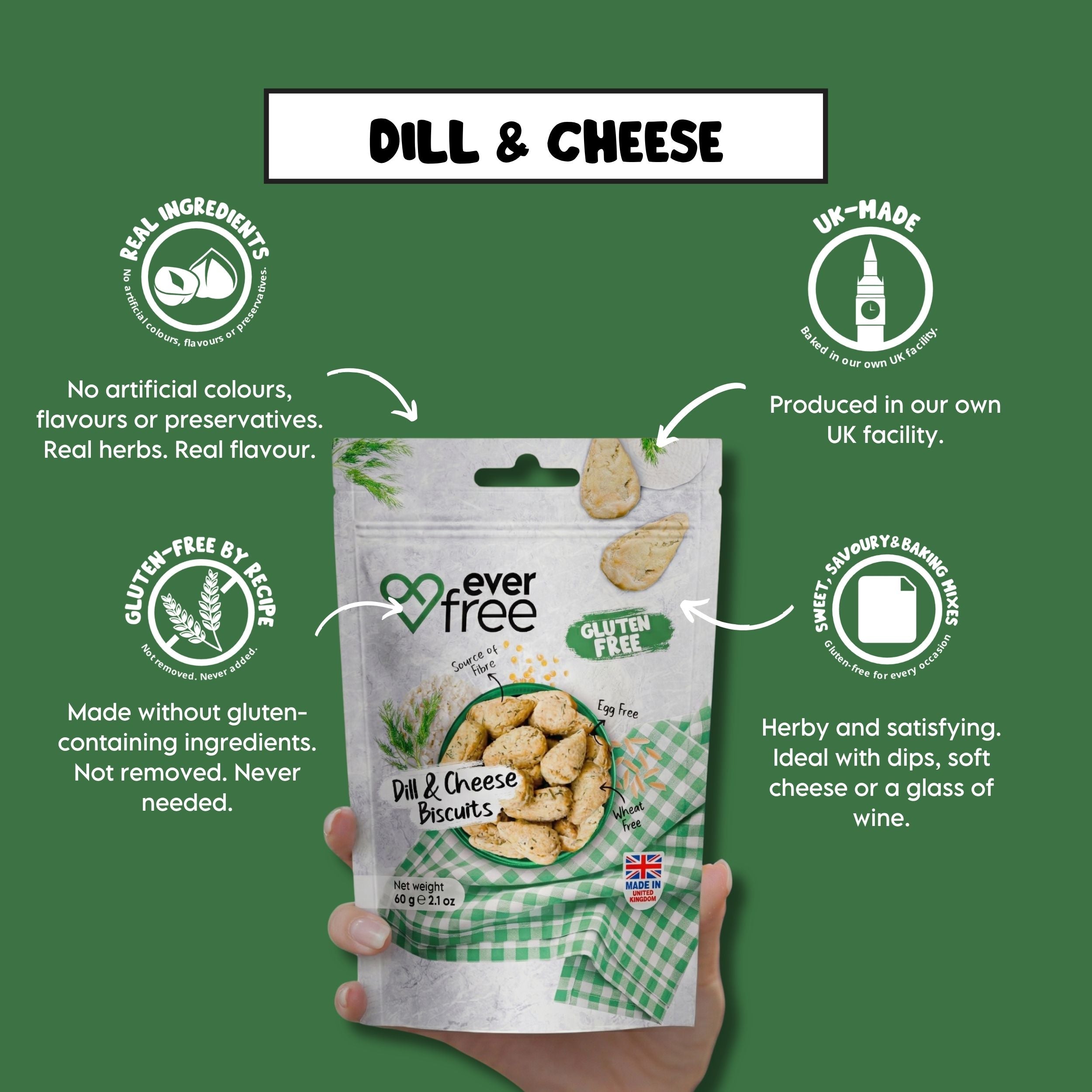 Dill & Cheese Gluten-Free Cookies - 90g | Pack of 3