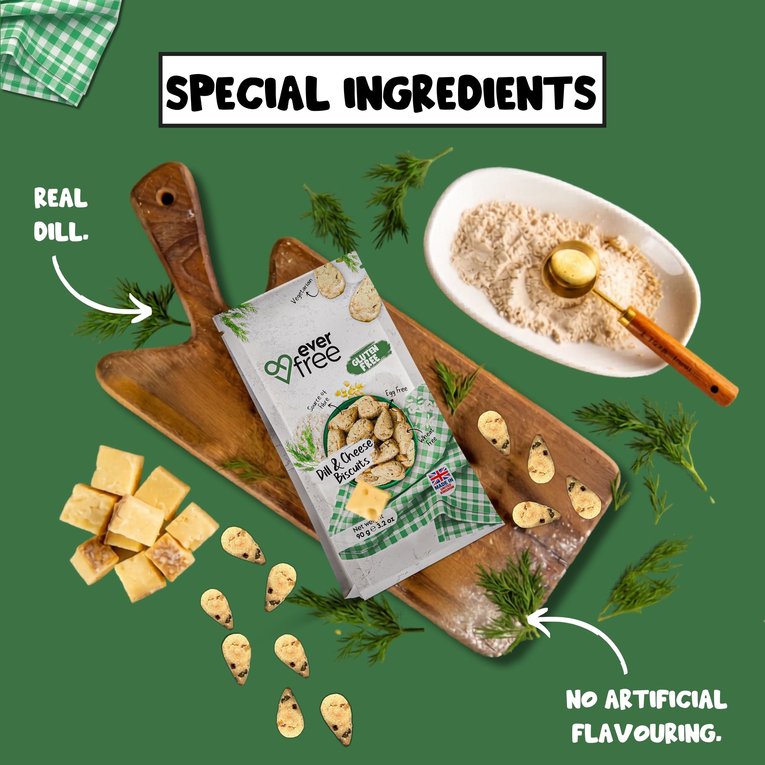 Dill & Cheese Gluten-Free Cookies - 90g | Pack of 3