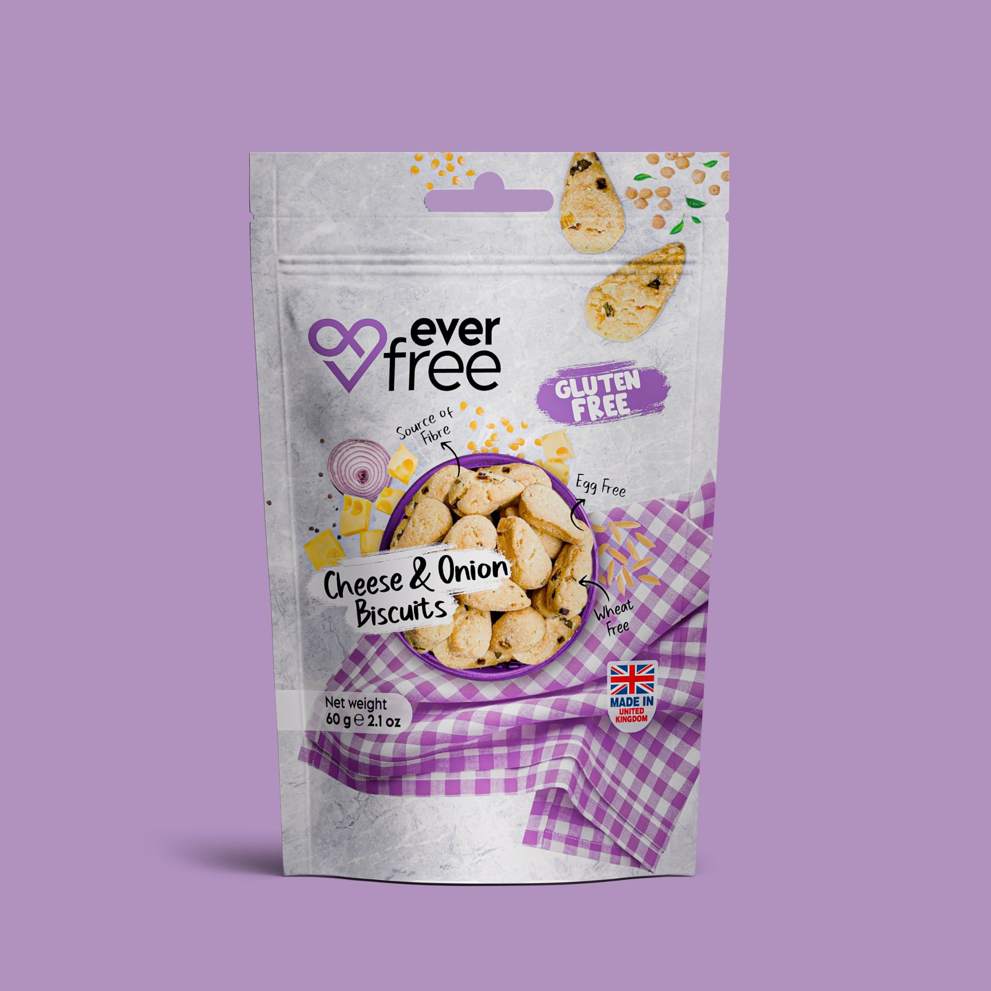Cheese & Onion Gluten-Free Cookies - 90g | Pack of 3
