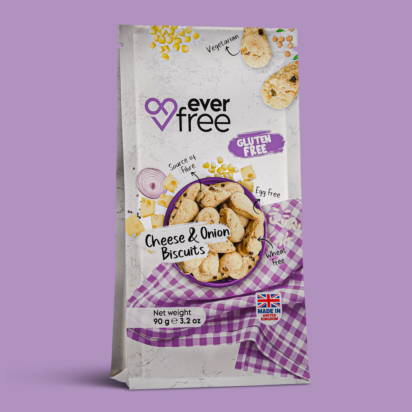 Cheese & Onion Gluten-Free Cookies - 90g | Pack of 3