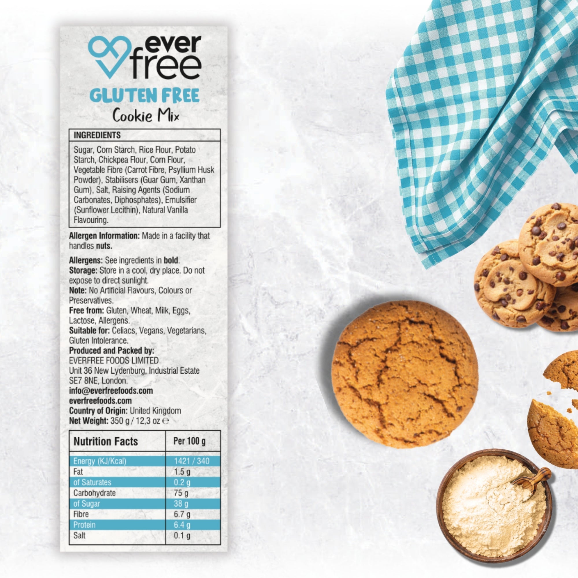 EverFree Gluten-Free Cookie Mix - 350g | Pack of 3