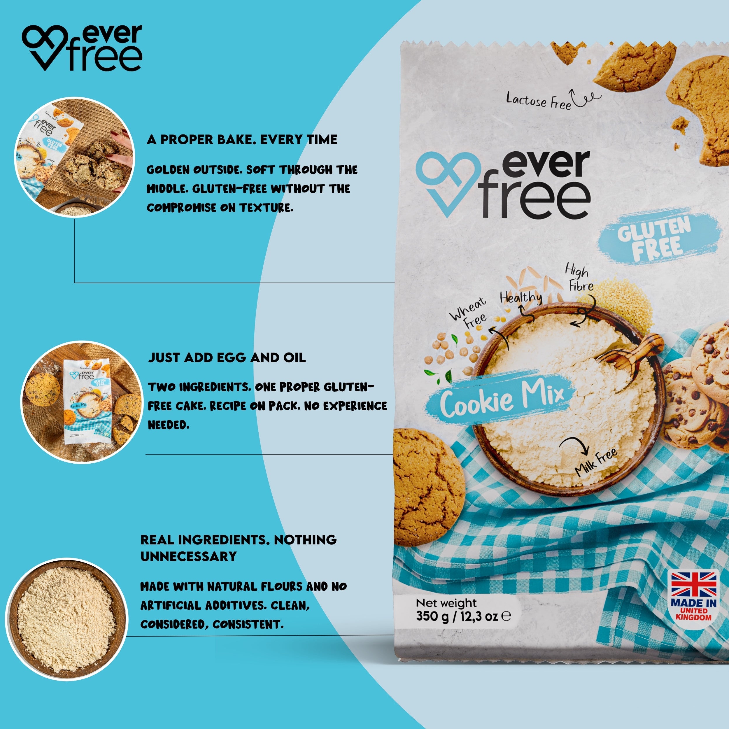EverFree Gluten-Free Cookie Mix - 350g | Pack of 3