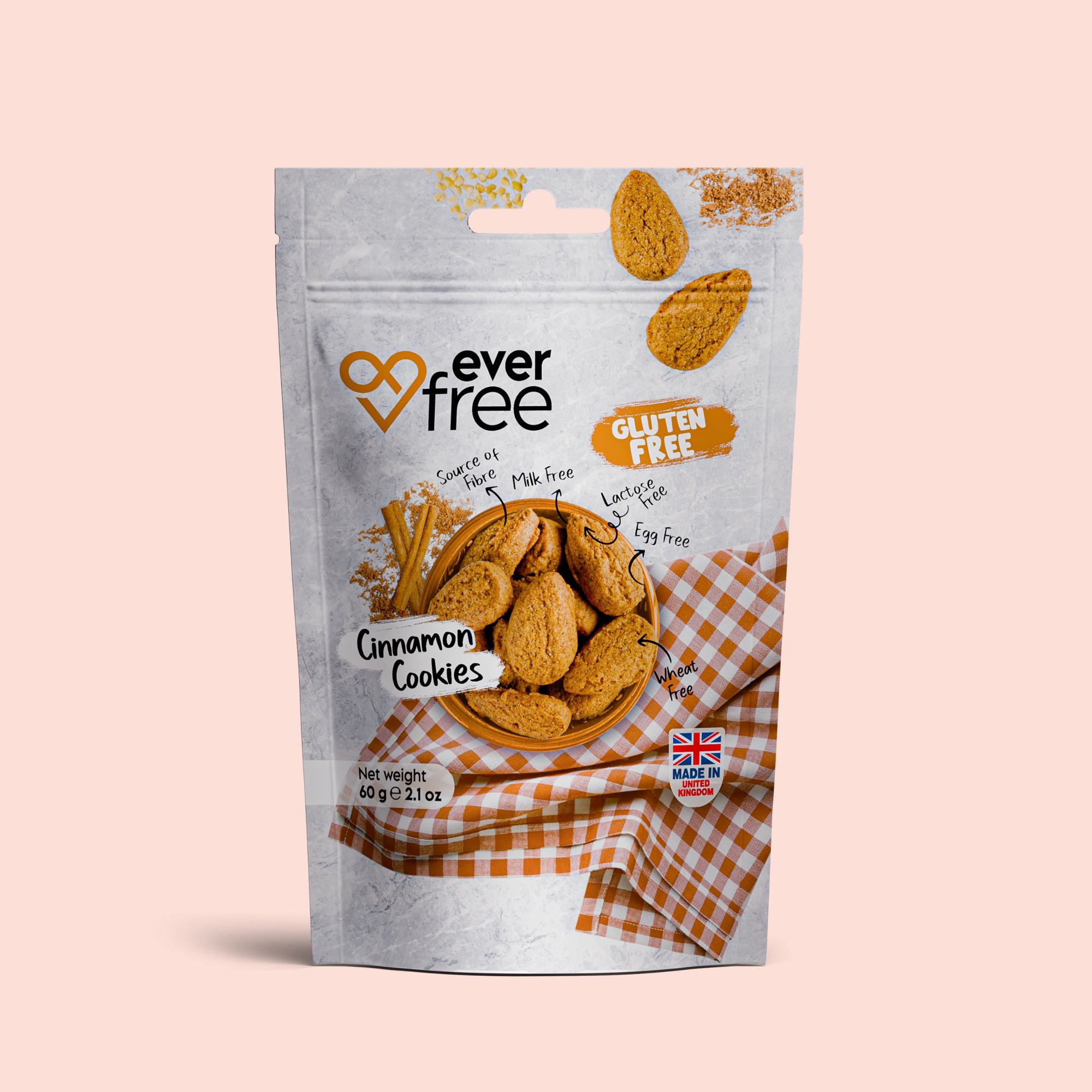 EverFree Cinnamon Gluten-Free Cookies - 90g | Pack of 3