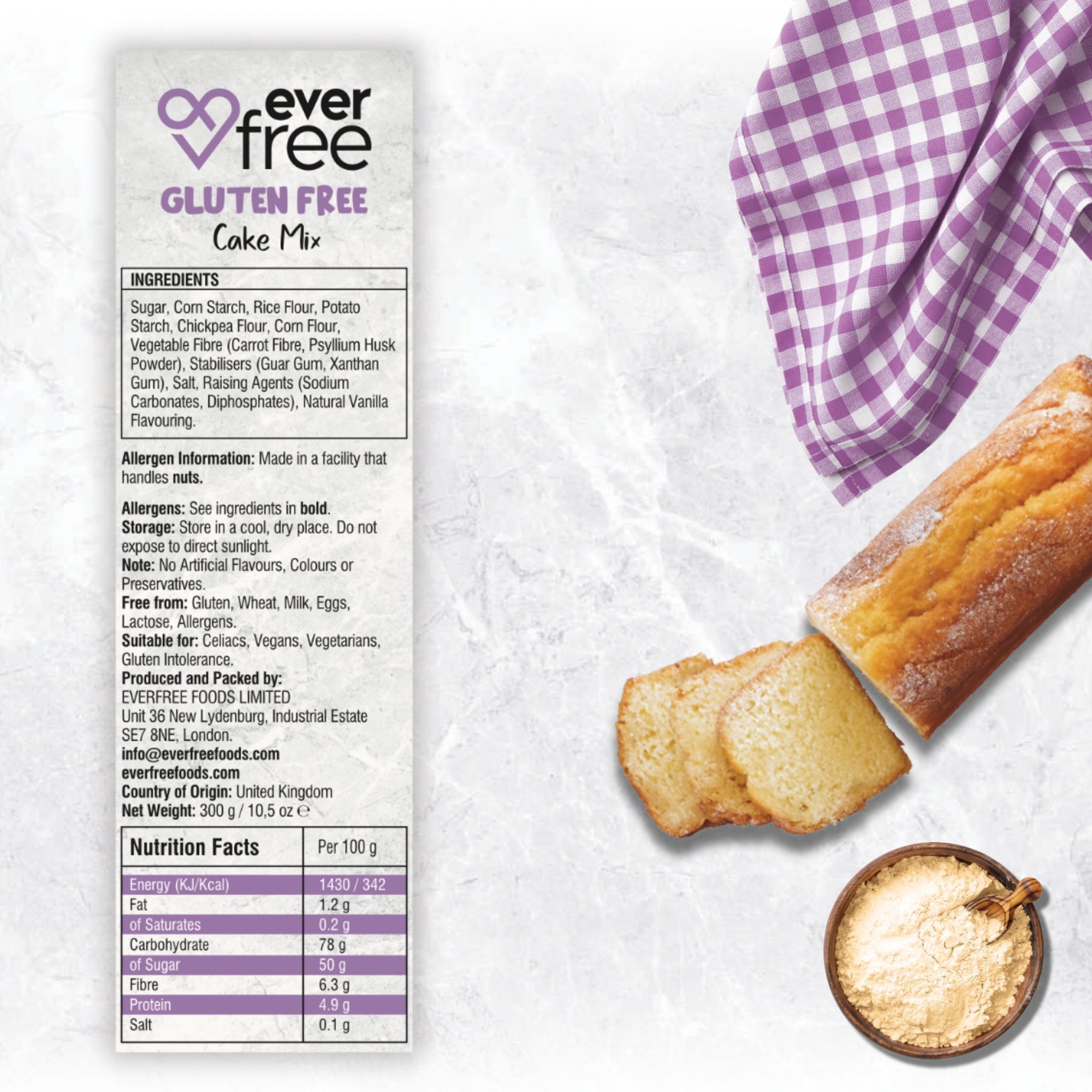 EverFree Gluten-Free Cake Mix - 350g | Pack of 3