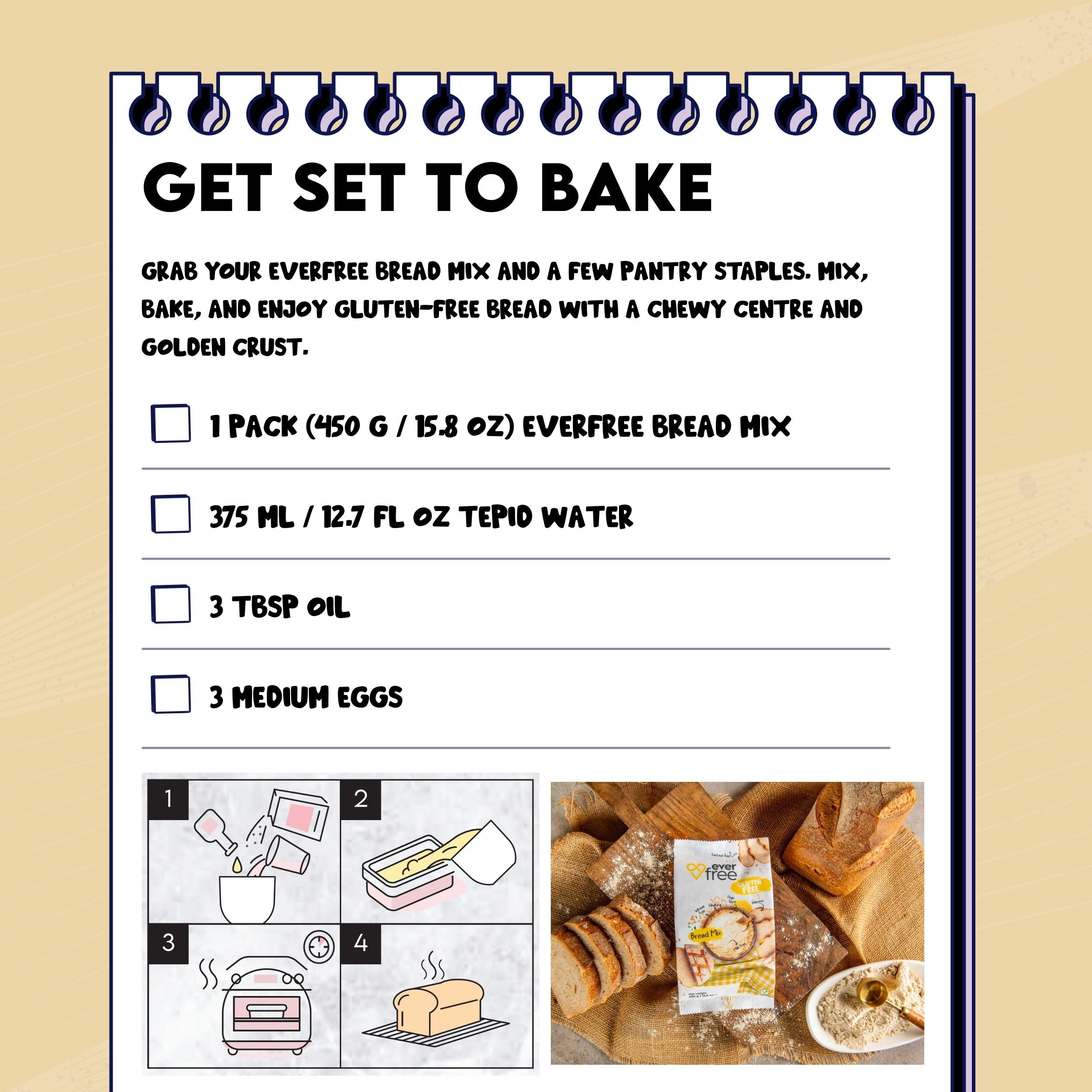 EverFree Gluten-Free Sourdough Bread Mix - 450g | Pack of 3